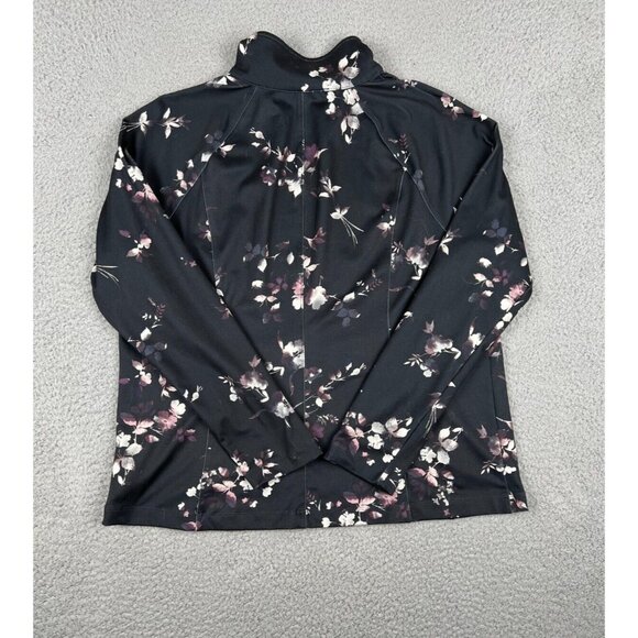 J. Jill Women's Fit Peach-Soft Quarter-Zip Sweatshirt Top Large Floral Print - Picture 6 of 9